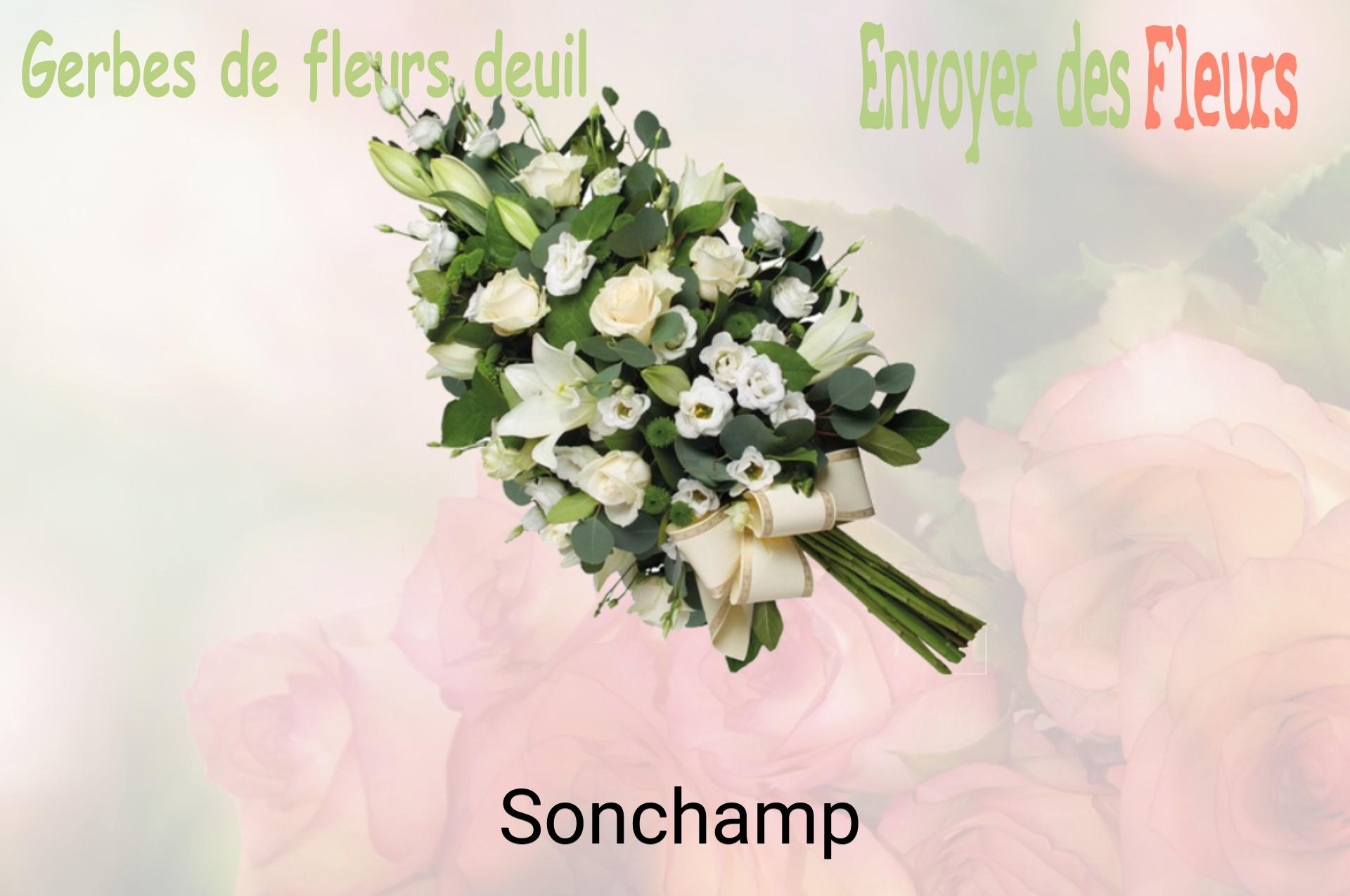 Gerbe de fleurs de deuil livrée à Sonchamp